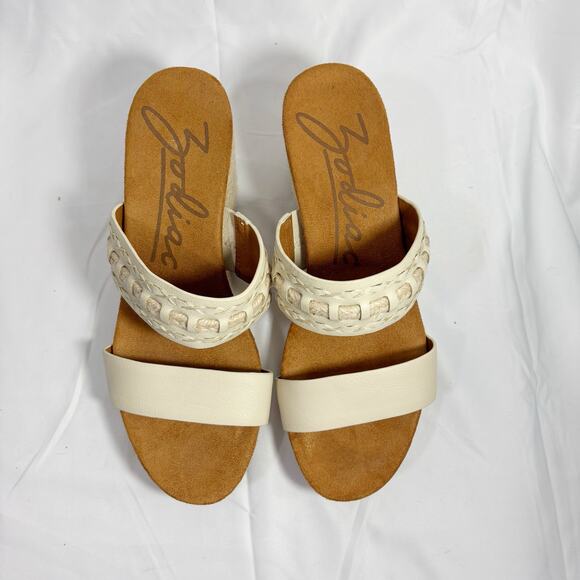 Zodiac Poppy Platform Espadrille Wedge tan/cream Sandals Women’s Size 9.5 - Picture 2 of 6
